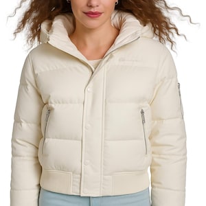 Quilted Puffer Jacket with Hood: Lightweight Warm Winter Coat