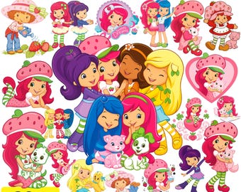 Strawberry and Friends Cartoon PNG Clipart Bundle (Digital Download)