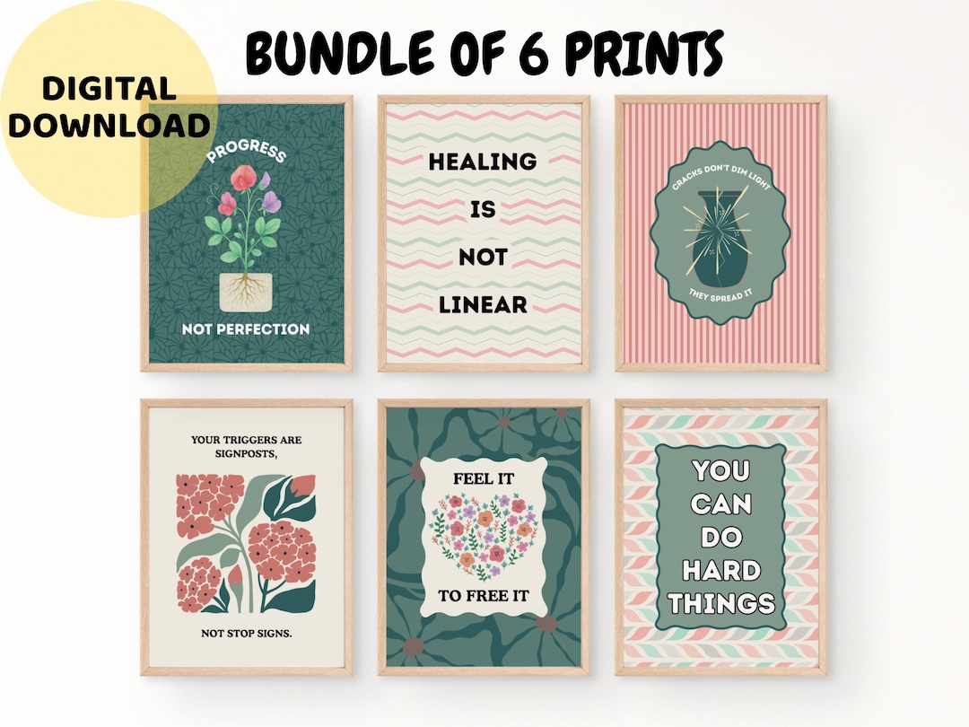 Mental Health Prints: Set of 6 Therapy Office Decor (digital Download ...