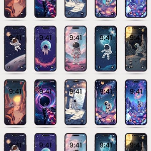 Astronaut Wallpaper, Galaxy Phone Wallpapers – Sci-Fi Space Art Backgrounds with Stars, Moons, Planets & Cosmic Vibes