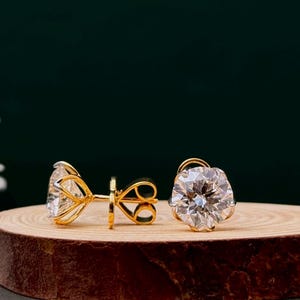 Classic Round Diamond Stud Earrings | Brilliant-Cut Solitaire | Timeless Gold & Lab Grown Diamond Jewelry | Anniversary and daily Elegance