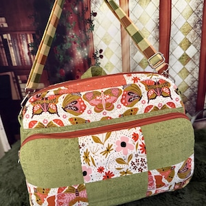 Convertible Backpack Purse Patchwork Butterfly Cottage Flower Leaves Paisly