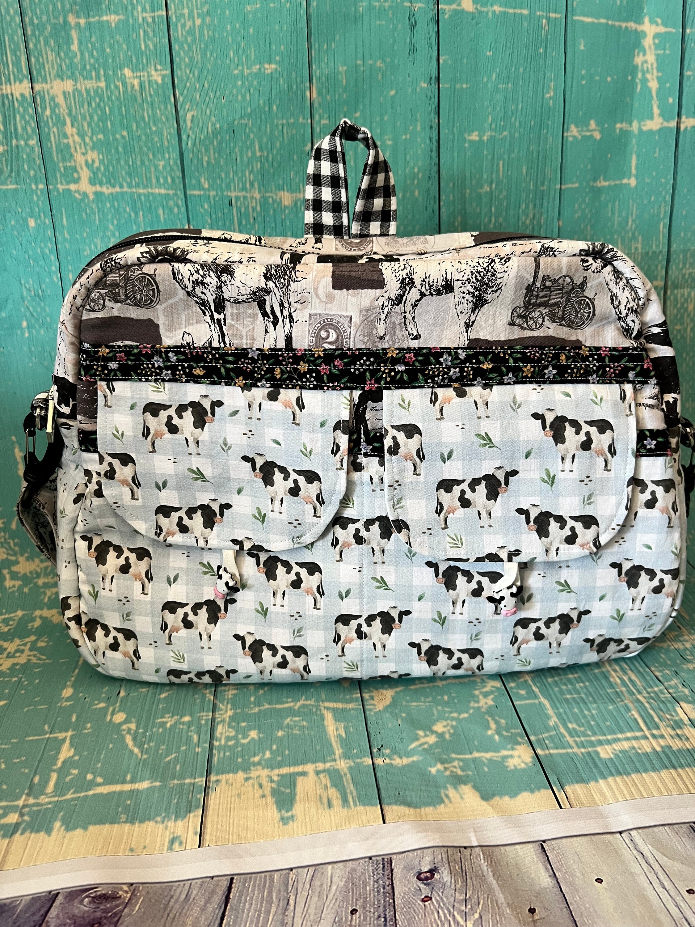 Cow Convertible Backpack Shoulder Crossbody Bag Purse Farm 