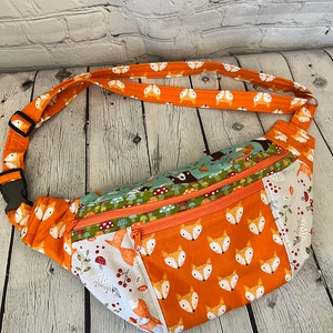 Fox Fanny Pack Hip Bag Polka Dot Woodland Creature Animal Bear Rabbit Mushroom