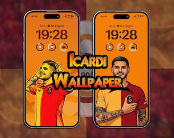 2x Icardi Cartoon Style - Galatasaray Istanbul - CimBom Smartphone Wallpaper | HD Wallpapers | iPhone & Android | (Set nr. 2)