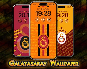 3x Galatasaray Istanbul - Aslan CimBom Smartphone-achtergronden | HD-achtergronden | Digitale download | iPhone en Android | (Set nr. 3)