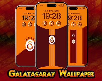 3x Galatasaray Istanbul - CimBom Smartphone Wallpaper | HD Achtergrondafbeeldingen | Digitale Download | iPhone & Android | Turks (Set nr. 1)