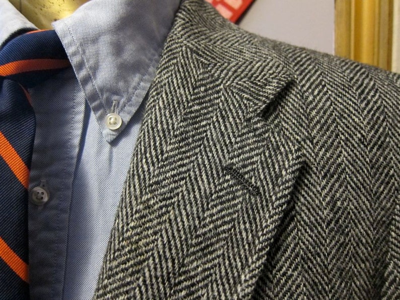 Vintage Brooks Brothers Gray Herringbone Tweed Sack Sport Coat | Etsy