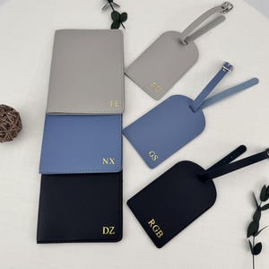 Custom Passport Holder & Luggage Tag, Personalized Passport Cover, Travel set, Birthday Gifts, Bridesmaid gift, Gift for Women,Wedding Gift