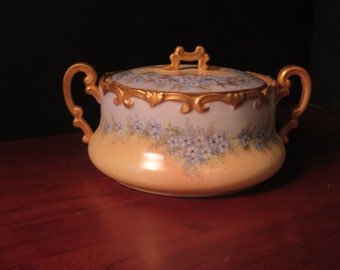 Cookie bowl - antique, yellow and blue