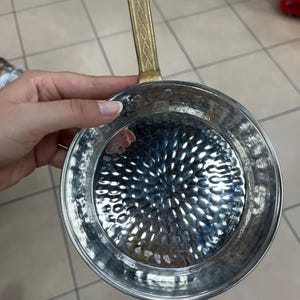 Handmade Turkish Copper Frying Pan: Hammered Tin-Lined Cookware