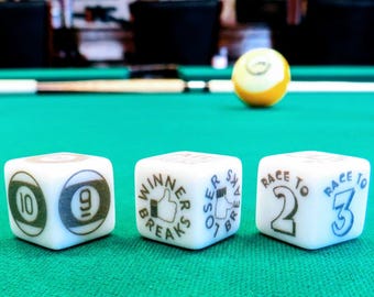 BILLIARD BONES®  – NEW Billiards Dice Game accessory for pool cue case.