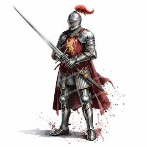 14 Knight Clipart , Printable Watercolor clipart, High Quality PNGs, Digital download