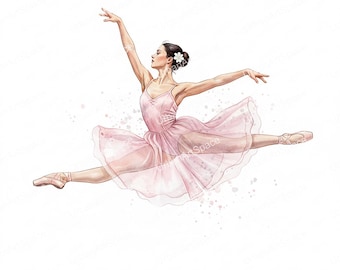 13 Сharming Ballerinas Clipart, Ballerina Clipart, Printable Watercolor clipart, High Quality JPG/PNGs, Digital download, Paper craft
