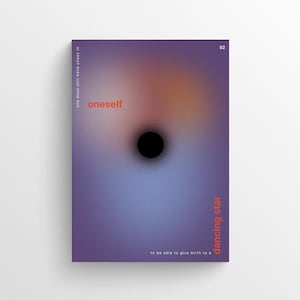 One Must Still Have Chaos – Nietzsche Quote Print, Colorful Gradient Philosophy Poster, Existential Wall Art, Friedrich Nietzsche Print