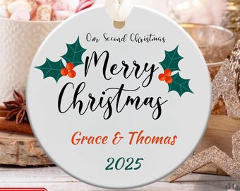 Personalized Christmas Ornament: First Married Christmas Keepsake, Custom with Names