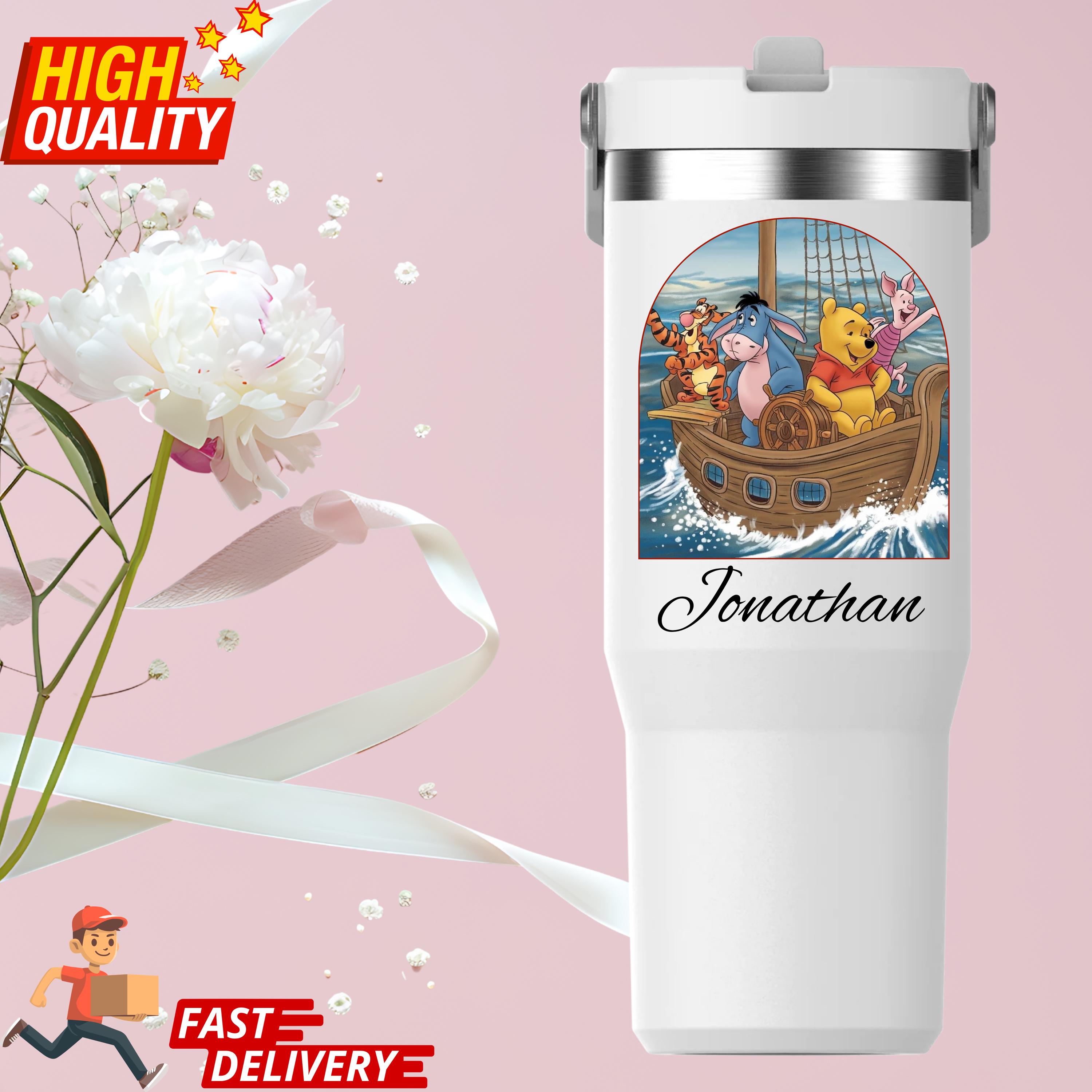Discover Personalized Winnie the Pooh Tumbler, Custom Name 30oz Travel Mug, Pooh & Friends Gift