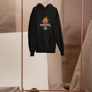 Basketball Is Life Hoodie - Minimal Vintage Basketball Graphic Sweatshirt - Unisex Streetwear Hoodie - POD Basketball Gift - DTG Print