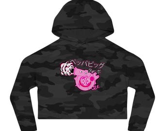 r0cean11 - P3PP@ TURBO - Womens Cropped Hooded Sweatshirt