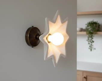 Handmade Plaster Sconce | Sculptural Statement Wall Light