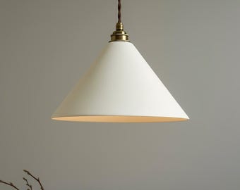 Handmade Plaster Pendant Light | Minimalist Cone Ceiling Light