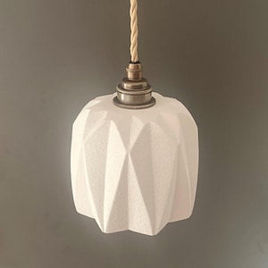 STILPO Pendant Light - Handcrafted Plaster Pendant Light - Rustic Ceiling Lamp - Handmade Lampshade