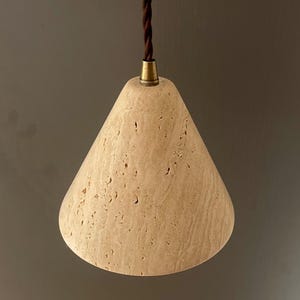 GAIUS Pendant Light - Handcrafted Pendant Light - Travertine Stone Pendant Light - Handmade Light