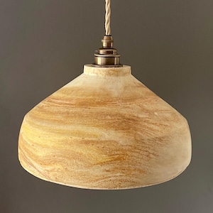 ZENO Canyon Pendant Light - Handcrafted Plaster Ceiling Light - Handmade Rustic Kitchen Island Light - Wabi Sabi Lighting