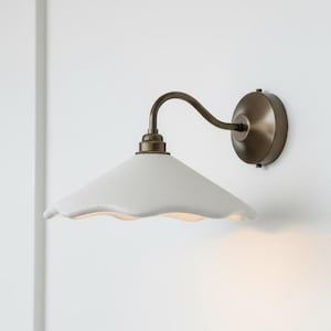 White Scalloped Wall Light | Handmade Plaster Sconce | Sculptural Lighting