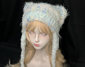 Crochet Cat Ear Beanie: Handmade Winter Earflap Hat