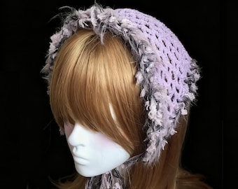 Purple Crochet Headband | Lolita Cottagecore Fairycore Hair Accessory