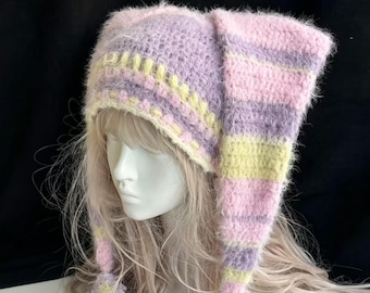 Pink Cute Jester Hat | Handmade Fairycore Pixie Hat Festival Gift Accessory