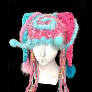 Rave Double Horn Elf Hat | Fantasy Two-Horn Statement Hat | Handmade Elfcore Headwear