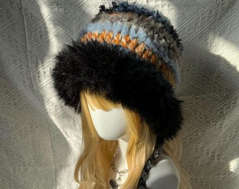 Faux Fur Cozy Hood — Handmade Warm Winter Hooded Scarf