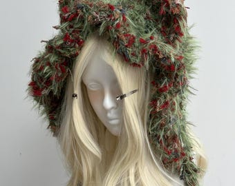 Gorro con orejas de gato de ganchillo hecho a mano – Forest Fairycore
