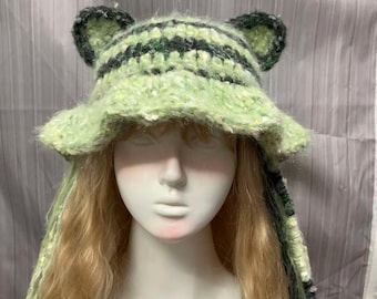 Frog Crochet Beanie | Handmade Frog Yarn Hat | Cute Animal Winter Beanie