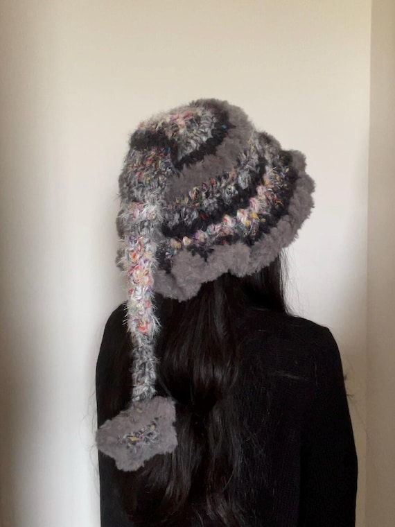 Hand Crocheted Long Tail Magical Beanie Mermaid Slouchy Hat Crochet Pattern ~ Crafty Kitty Crochet main image 3