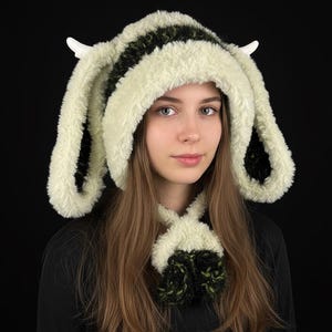 Cosplay Personalized Gift, Kawaii Bunny Ear Hood, Birthday Gift, Handmade Fluffy Faux Fur Hat, Gifts for her, Girlfriend, Woman, Unisex Hat