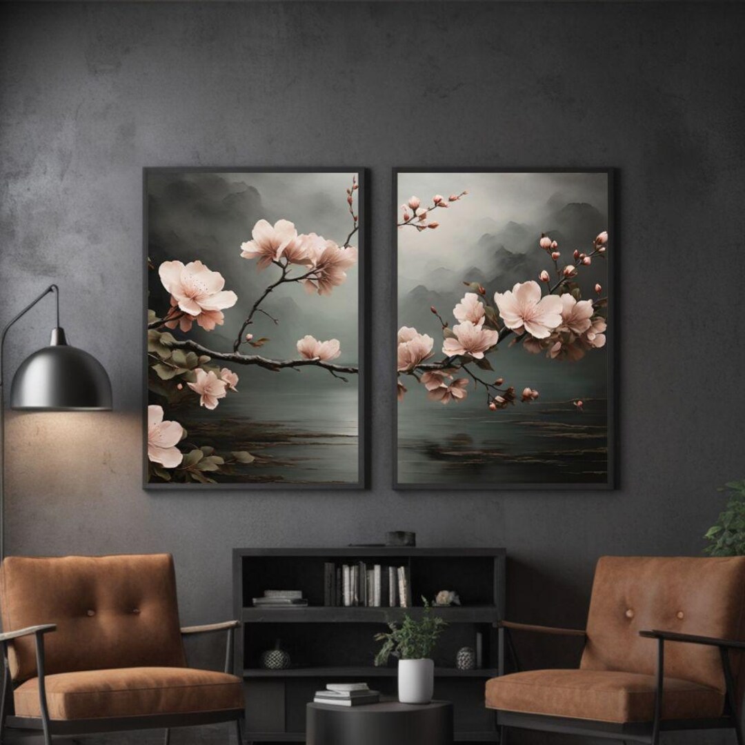 Japandi Wall Art | Wabi Sabi Print of Cherry Blossoms | Neutral Home ...