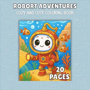 Kawaii Robot Coloring Book: Fun Printable Activity (PDF Download)