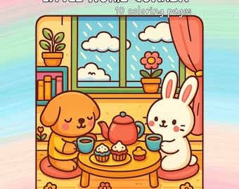 Kawaii Animal Home-kleurboek: gezellige Cottagecore-scènes (pdf-download)