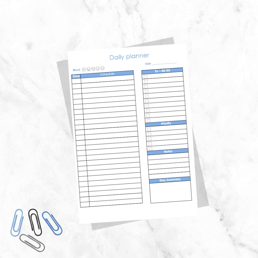 Daily Planner Printable Bundle – A4, A5 & US Letter Sizes – 5 Colors ...