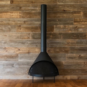 Handmade Wood Burning Vintage Remake Preway Fireplace | Custom Made Mid Century