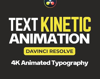 Animación tipográfica cinética para DaVinci Resolve / Plantilla de gráficos en movimiento 4K (sin complementos)
