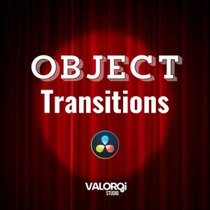 Puede incluir: Un fondo de cortina roja con las palabras "OBJECT Transitions" en blanco, texto delineado. Debajo del texto hay un logotipo colorido y las palabras "VALORQi STUDIO" en texto blanco.