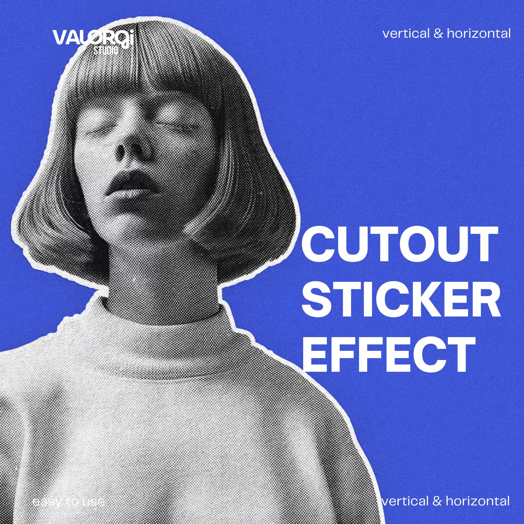 Sticker Effect Image Cutout Sticker Photo Effect PSD Template | Trendy Social Media Poster ...