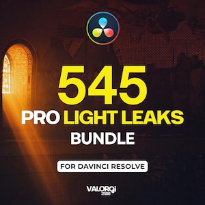545 Pro Light Leaks-paket för DaVinci Resolve, filmiska videoeffekter (direktnedladdning)