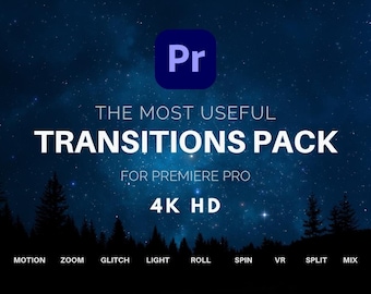 300 Premiere Pro Transitions | Motion, Zoom, Glitch, Light + Sound FX