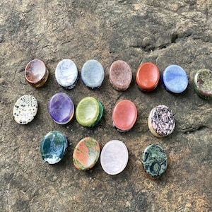 Natural Crystal Worry Stone Pocket Palm Stone for Stress Relief, Unique Hand Carved Gemstone Gift, Smooth Crystal Thumb Stone