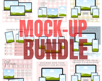 Canva Mockup Bundle | Editable Digital Mockups for Etsy & Social Media | Instant Download